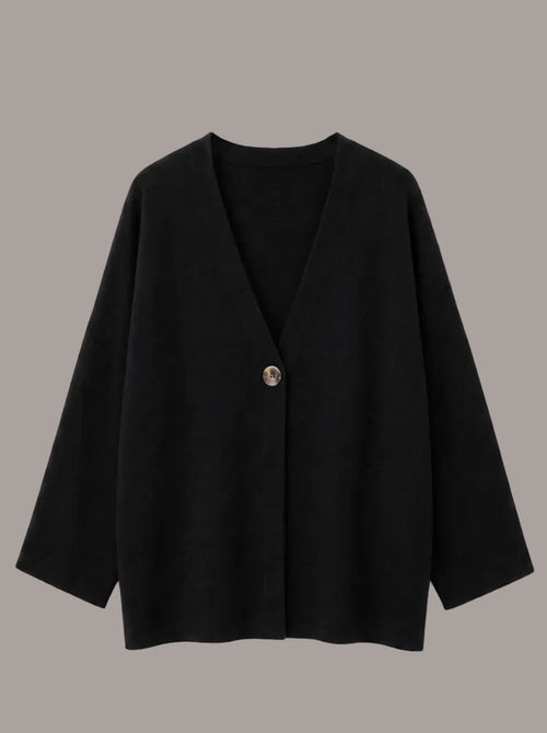 Pure merino Oversized Cardigan in Midnight, knitted in Verona | Aeteria Edition 01