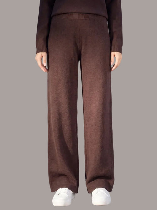 Wool Trousers in Walnut, pure merino detail, knitted in Verona | Aeteria Edition 01